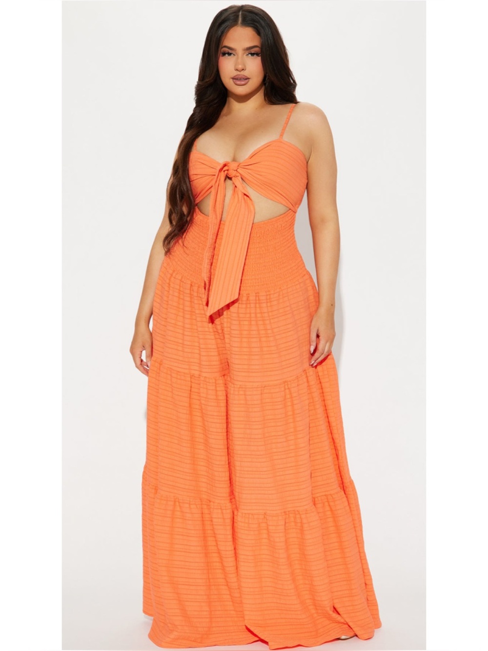 Fashion Nova Montego Bay Dramatic Wide Leg Seersucker Jumpsuit